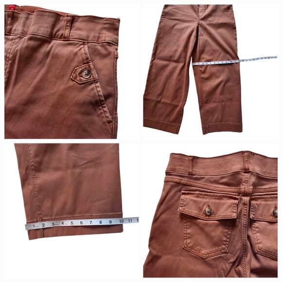 SPANX Pants Stretch Twill size XL - Approximately sz 12 Cropped, wide leg Rust - Picture 6 of 11